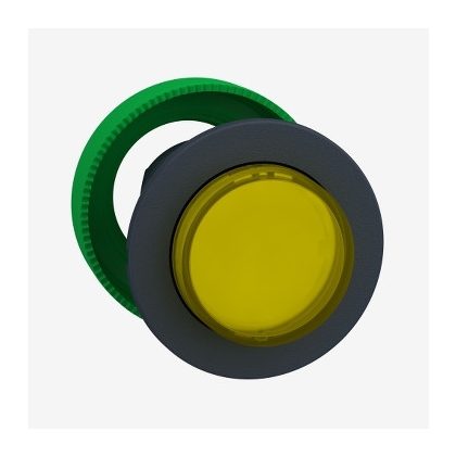 SCHNEIDER ZB5FH83 Harmony panelbe süllyesztett műanyag világító nyomógomb fej, Ø30, kiemelkedő, sárga, nyomó-nyomó