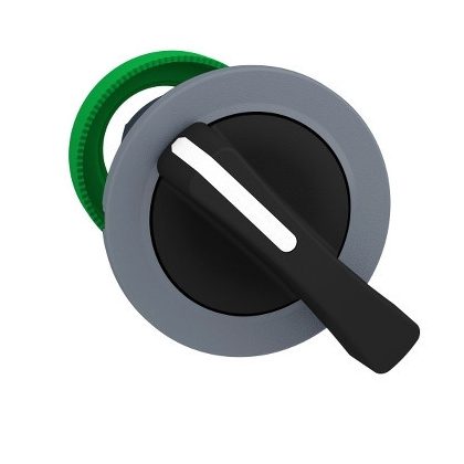 SCHNEIDER ZB5FJ7C0 Harmony panelbe süllyesztett műanyag kapcsoló fej, Ø30, hosszú fogantyú, 3 állású, balról visszatérő, szürke perem