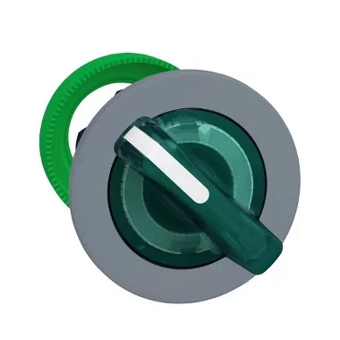 SCHNEIDER ZB5FK1233C0 Harmony panelbe süllyesztett műanyag világító választókapcsoló fej, Ø30, 2 állású, zöld, szürke perem