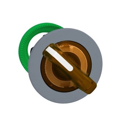 SCHNEIDER ZB5FK1253C0 Harmony panelbe süllyesztett műanyag világító választókapcsoló fej, Ø30, 2 állású, narancssárga, szürke perem