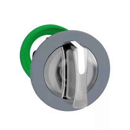 SCHNEIDER ZB5FK1313C0 Harmony panelbe süllyesztett műanyag világító választókapcsoló fej, Ø30, 3 állású, fehér, szürke perem