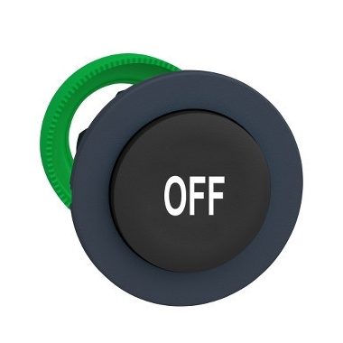 SCHNEIDER ZB5FL235 Harmony panelbe süllyesztett műanyag nyomógomb fej, Ø30, kiemelkedő, fekete, "OFF"