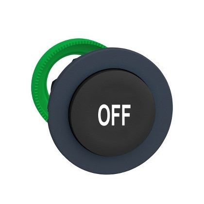   SCHNEIDER ZB5FL235 Harmony panelbe süllyesztett műanyag nyomógomb fej, Ø30, kiemelkedő, fekete, "OFF"