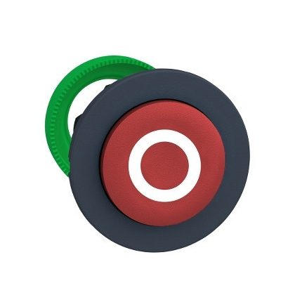   SCHNEIDER ZB5FL432 Harmony panelbe süllyesztett műanyag nyomógomb fej, Ø30, kiemelkedő, piros, "O"