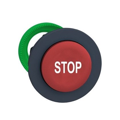   SCHNEIDER ZB5FL434 Harmony panelbe süllyesztett műanyag nyomógomb fej, Ø30, kiemelkedő, piros, "STOP"
