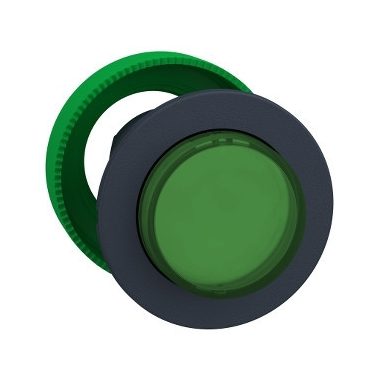 SCHNEIDER ZB5FW133 Harmony panelbe süllyesztett műanyag világító nyomógomb fej, Ø30, kiemelkedő, zöld