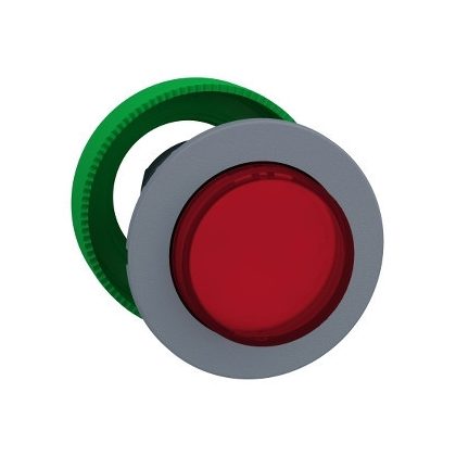 SCHNEIDER ZB5FW143C0 Harmony panelbe süllyesztett műanyag világító nyomógomb fej, Ø30, kiemelkedő, piros, szürke perem