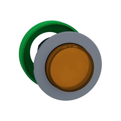   SCHNEIDER ZB5FW153C0 Harmony panelbe süllyesztett műanyag világító nyomógomb fej, Ø30, kiemelkedő, narancssárga, szürke perem