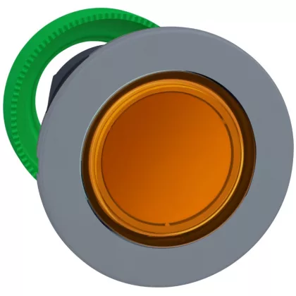   SCHNEIDER ZB5FW353C0 Harmony panelbe süllyesztett műanyag világító nyomógomb fej, Ø30, visszatérő, narancssárga, szürke perem