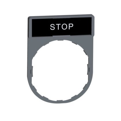   SCHNEIDER ZBY2304C0 Harmony címketartó 30x40 mm, Ø22 készülékekhez, 8x27 mm felirati címkével, STOP, szürke perem