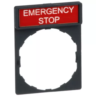 SCHNEIDER ZBY2330 Címketartó címkével "EMERGENCY STOP"