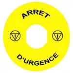   SCHNEIDER ZBY8130 Címke vészgombhoz "ARRET D'URGENCE"