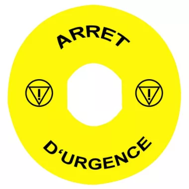 SCHNEIDER ZBY8130 Címke vészgombhoz "ARRET D'URGENCE"
