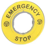 SCHNEIDER ZBY9320 3D felirati címke EMERGENCY STOP