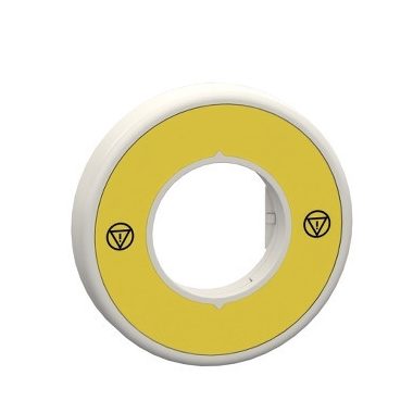 SCHNEIDER ZBY9W2B140 Harmony világító felirati körgyűrű vészleállítóhoz, piros, 24VAC/DC, vészleállító logóval