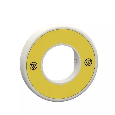 SCHNEIDER ZBY9W2M140 Harmony világító felirati körgyűrű vészleállítóhoz, piros, 230VAC, vészleállító logóval