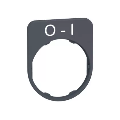   SCHNEIDER ZBYFP2178C0 Harmony felirati tábla, 40x50 mm, műanyag, Ø30 süllyesztett készülékhez, O-I, szürke perem