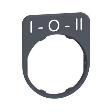 SCHNEIDER ZBYFP2186C0 Harmony felirati tábla, 40x50 mm, műanyag, Ø30 süllyesztett készülékhez, I-O-II, szürke perem