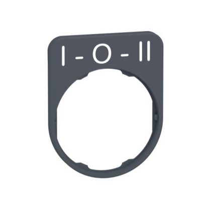   SCHNEIDER ZBYFP2186C0 Harmony felirati tábla, 40x50 mm, műanyag, Ø30 süllyesztett készülékhez, I-O-II, szürke perem