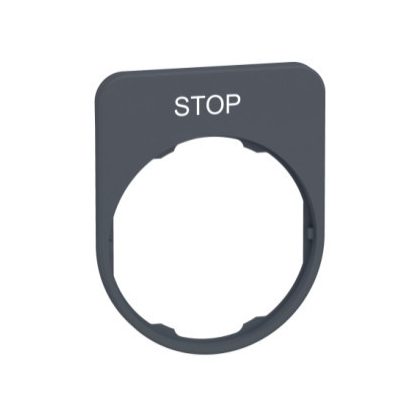 SCHNEIDER ZBYFP2304C0 Harmony felirati tábla, 40x50 mm, műanyag, Ø30 süllyesztett készülékhez, STOP, szürke perem
