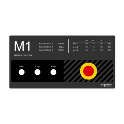   SCHNEIDER ZBYLECUST08 Harmony kezelőpanel maszk, 400x200mm, személyre szabott