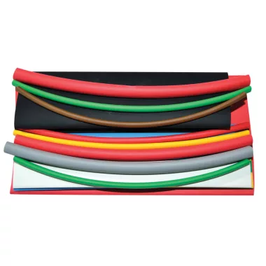 TRACON ZSB-SET Zsugorcső készlet, vékonyfalú, 2:1 zsugorodás, több szín 15×150mm, POLIOLEFIN