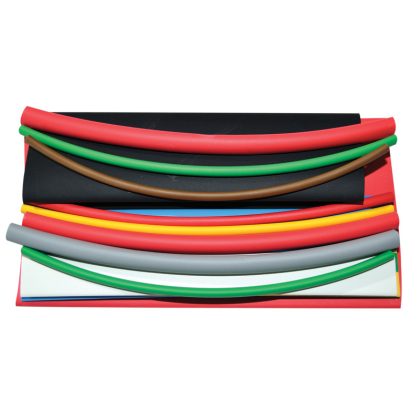 TRACON ZSB-SET Zsugorcső készlet, vékonyfalú, 2:1 zsugorodás, több szín 15×150mm, POLIOLEF