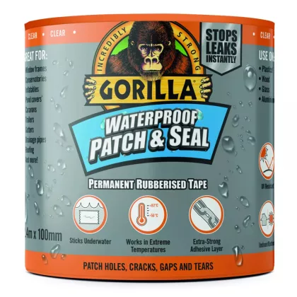   Gorilla WATERPROOF PATCH & SEAL TAPE CLEAR átlátszó 2,4 m x 100mm Vízálló Foltozó/Tömítő ( 3044751)