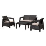   SG Antigua-277 set de mobilier de grădină în moka cu set de perne maro