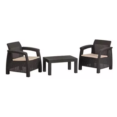 SG Cayman-276 kerti bútor szett mokka mokka színben, barna párnaszettel