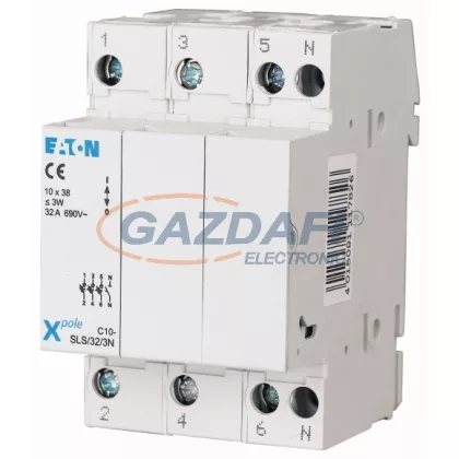   EATON 112224 C10-SLS/32/3N Biztosítós szakaszoló, 10x38 hengeres bizt.-hoz