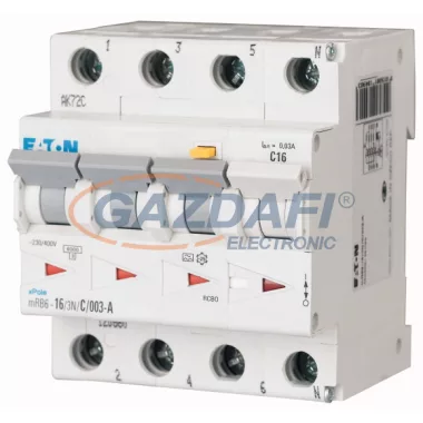 EATON 120668 mRB6-16/3N/C/03-A Áramvédő kismegszak. 6kA 3p+N EATON 120668 mRB6-16/3N/C/03-A Áramvédő kismegszak. 6kA 3p+N