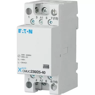 EATON 137309 CMUC230/25-40 installációs kontaktor, 4z, 25A, 230V AC/DC