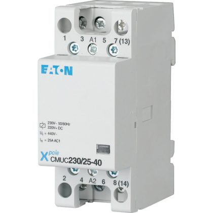   EATON 137309 CMUC230/25-40 installációs kontaktor, 4z, 25A, 230V AC/DC
