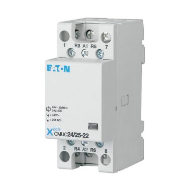 EATON 137402 CMUC24/25-22 installációs kontaktor, 2z+2ny, 25A, 24V AC/DC