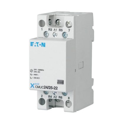 EATON 137404 CMUC24/25-04 installációs kontaktor, 4ny, 25A, 24V AC/DC