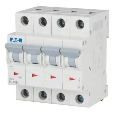 EATON 165199 PL7-D16/4 Kismegszakító, 10kA 4pól. EATON 165199 PL7-D16/4 Kismegszakító, 10kA 4pól.