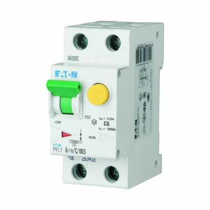 EATON 165710 PFL7-6/1N/C/03-A Áramvédő-kismegszak. 10kA 1p+N EATON 165710 PFL7-6/1N/C/03-A Áramvédő-kismegszak. 10kA 1p+N