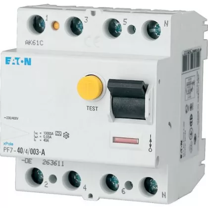   EATON 166827 PF7-63/2/003-G/A Áram-védőkapcsoló 10kA 2pól. (Fi-relé)