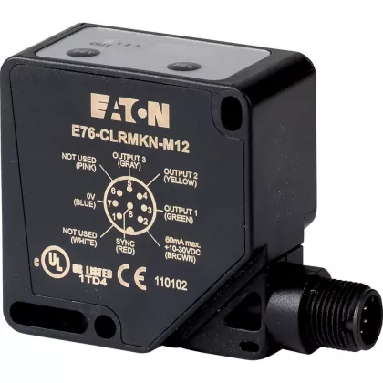   EATON 166926 E76-CLRMKN-M12 Opt. Sensor Color, 45cm, DC, Conn.