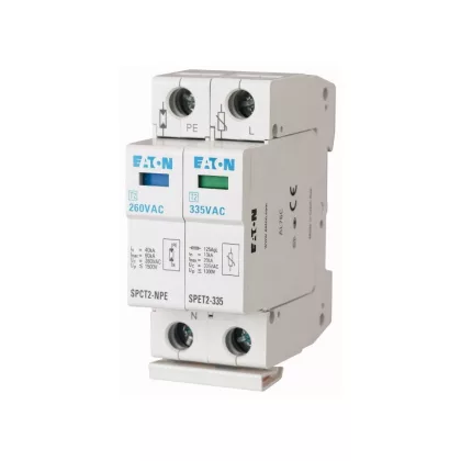   EATON 168701 SPET2-335/1+NPE kompl. túlfesz. levezető C, 1p+N, Uc=335VAC, 4,5kA