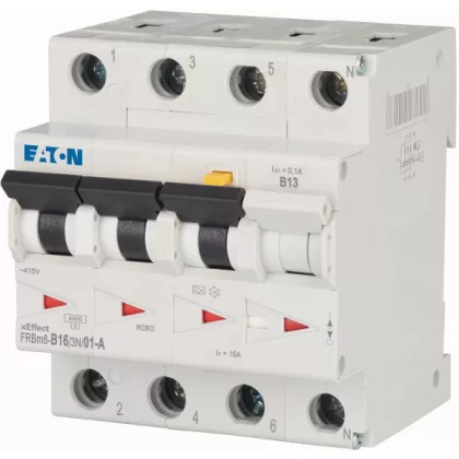 EATON 170899 FRBM6-B16/3N/01-A Áramvédő-kismegszak. 10kA 3p+N EATON 170899 FRBM6-B16/3N/01-A Áramvédő-kismegszak. 10kA 3p+N