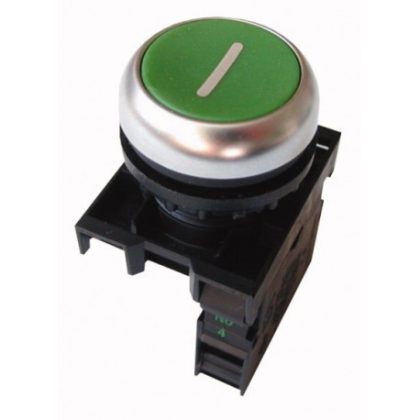 EATON 216512 M22-D-G-X1/K10 Nyomógomb kpl.,lapos,zöld,előlapra rözíthető