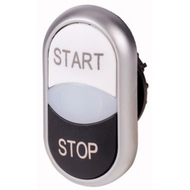 EATON 216708 M22-DDL-WS-GB1/GB0 Kettős világító nyomógomb (fekete-fehér, Start-Sto