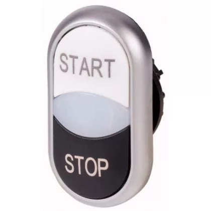   EATON 216708 M22-DDL-WS-GB1/GB0 Kettős világító nyomógomb (fekete-fehér, Start-Sto