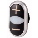   EATON 218145 M22-DDL-S-X4/X5 Kettős világító nyomógomb (fekete-fehér, + -)