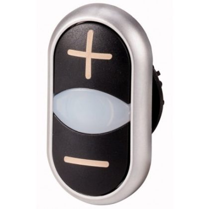   EATON 218145 M22-DDL-S-X4/X5 Kettős világító nyomógomb (fekete-fehér, + -)