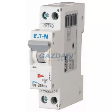 EATON 263286 PLN6-C40/1N-DE Kismegszakító, 6kA 1p+1N 1TE
