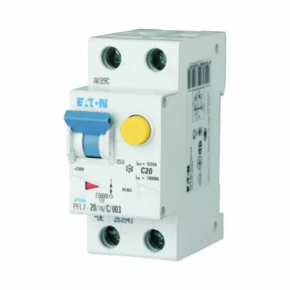 EATON 263540 PFL7-20/1N/B/003-DE Áramvédő-kismegszak. 10kA 1p+N EATON 263540 PFL7-20/1N/B/003-DE Áramvédő-kismegszak. 10kA 1p+N