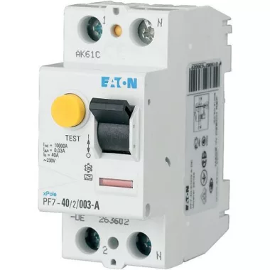 EATON 263583 PF7-63/2/03-DE Áram-védőkapcsoló 10kA 2pól. EATON 263583 PF7-63/2/03-DE Áram-védőkapcsoló 10kA 2pól.